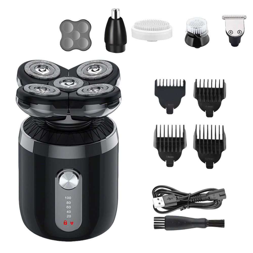 Men'S Grooming Nose Hair Trimmer - 남성용 5-in-1 5헤드 전기면도기, USB 충전식