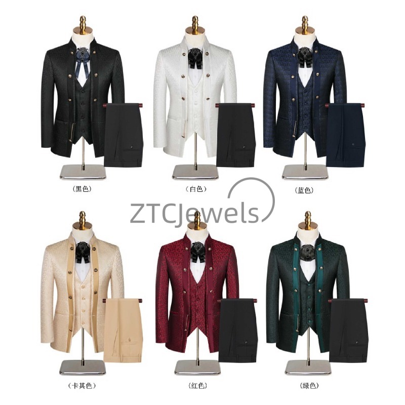 2026년 신상 중국풍 남성 정장, 그린 과일 칼라와  - Men'S Groom 리뷰 및 가격