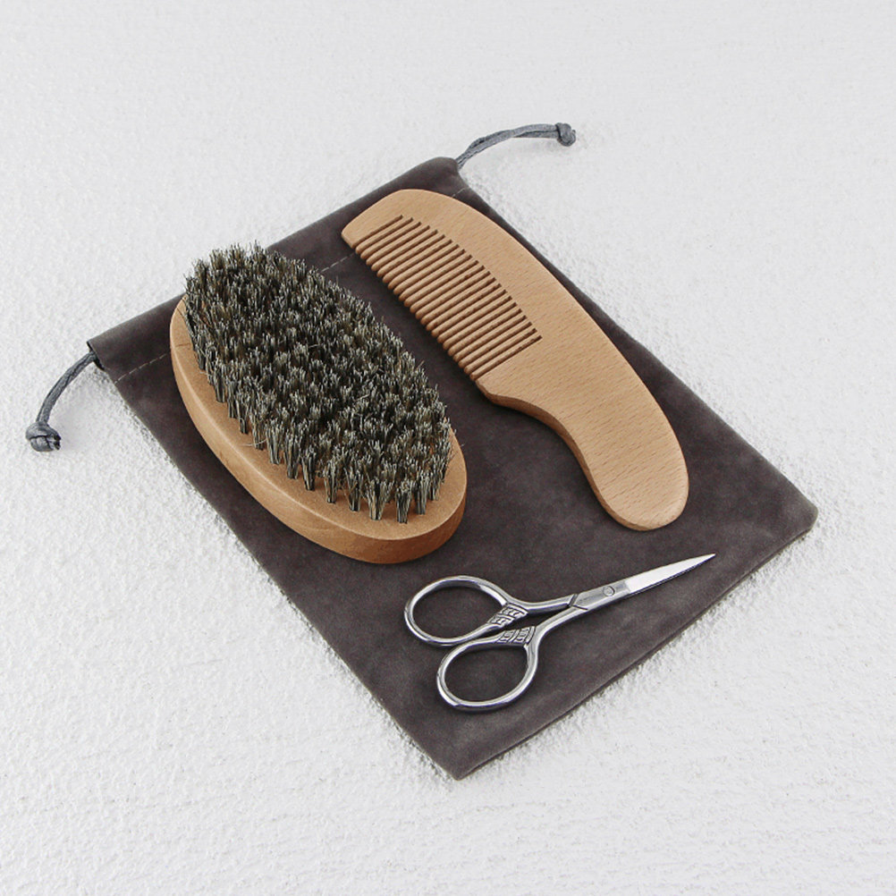 남성용 전문 수염 관리 세트 1세트, 나무 빗, 브러쉬 - Men'S Grooming Scissors 리뷰 및 가격