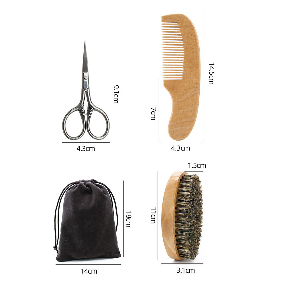 남성용 전문 수염 관리 세트 1세트, 나무 빗, 브러쉬 - Men'S Grooming Scissors 리뷰 및 가격